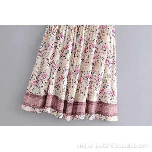 Floral Midi Spaghetti Strap Sling Dress Summer